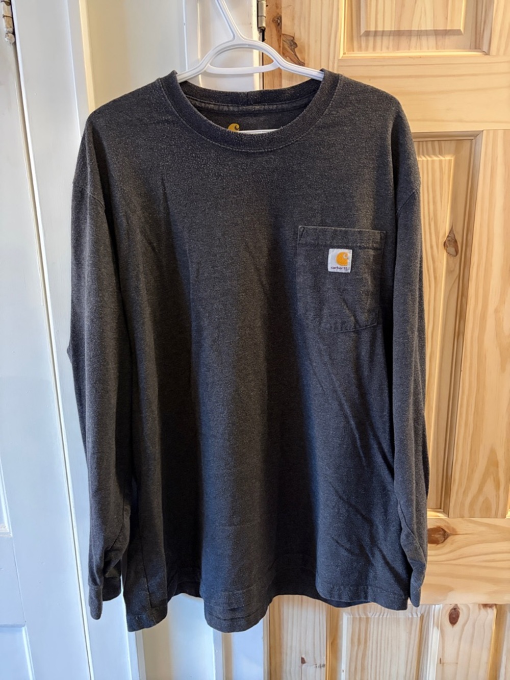Carhartt Men’s Long‑Sleeve Pocket T‑Shirt – Size XL – Charcoal